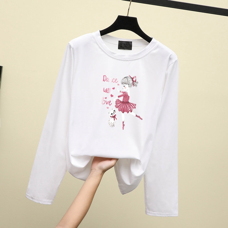 ????Malaysia Fashion Women's T-shirt Plus Size Dancing Girl Print Long Sleeve  Blouse Baju Budak Perempuan Korean Style Tops???? | Shopee Malaysia
