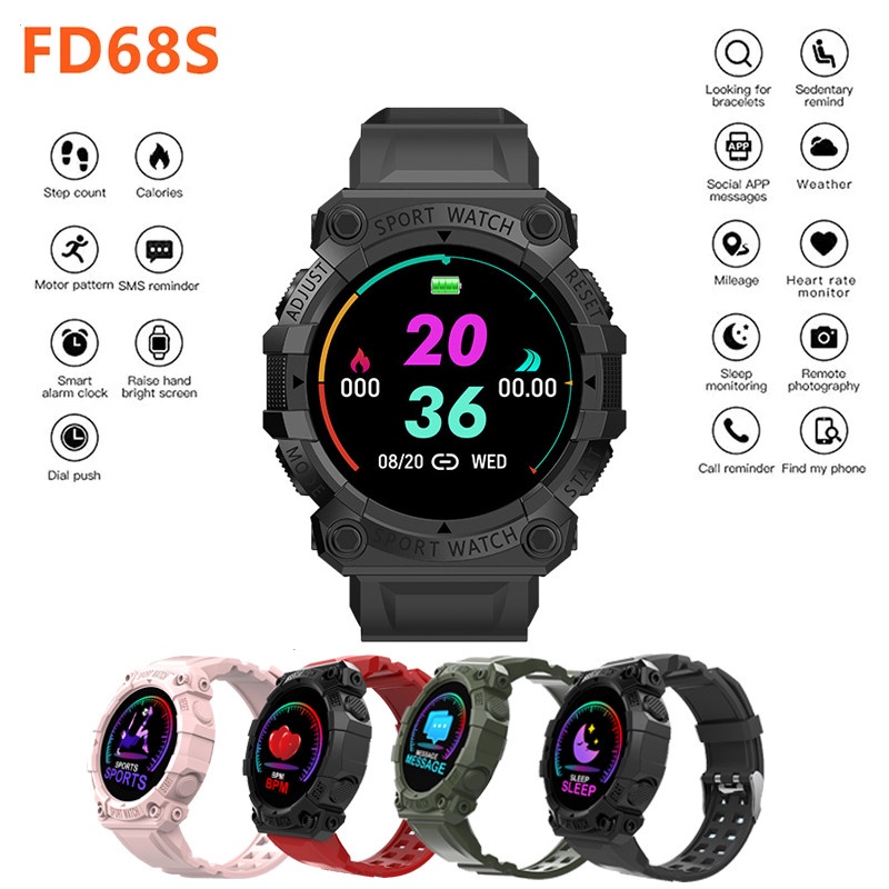 [In stock][shipi in 24 hours]FD68S Full Touch Smartwatch Bluetooth Waterproof Sport Heart Rate Blood Pressure Monitor Fitness Tracker Watch