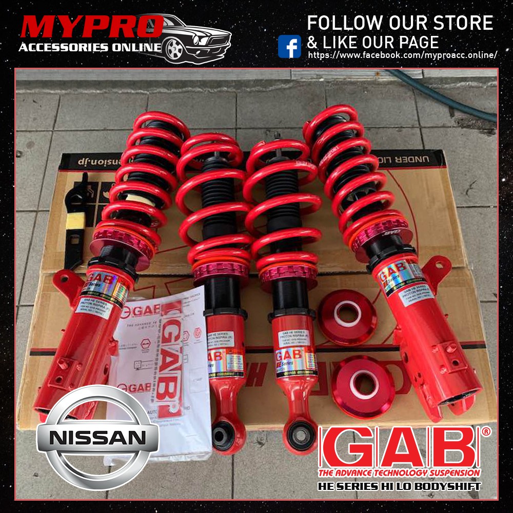 Gab Adjustable He Series Hi Lo Bodyshift Nissan Sentra N16 B15 Sunny 00 Sentra B14 N15 95 99 Tiida Latio 04 Shopee Malaysia