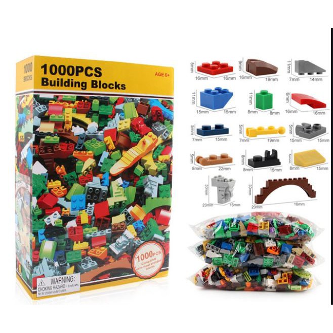 1000Pcs Building Block Bricks Kids DIY Tool Improve Skills Knowledge Intelligent Interactive Set Toy (Yellow box only)