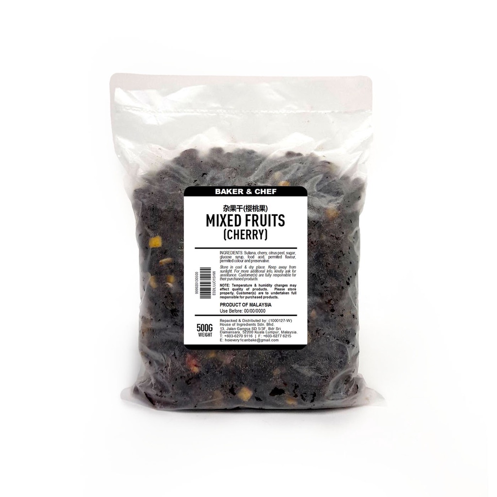 HOI Baker&Chef Buah Campuran Kering (Ceri) | Mixed Fruits (Cherry) | (Natural&Fresh)