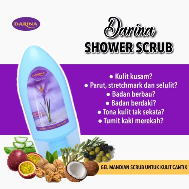 Darina Shower Scrub ( The Best Skin Exfoliating Scrub ) Shopee Malaysia