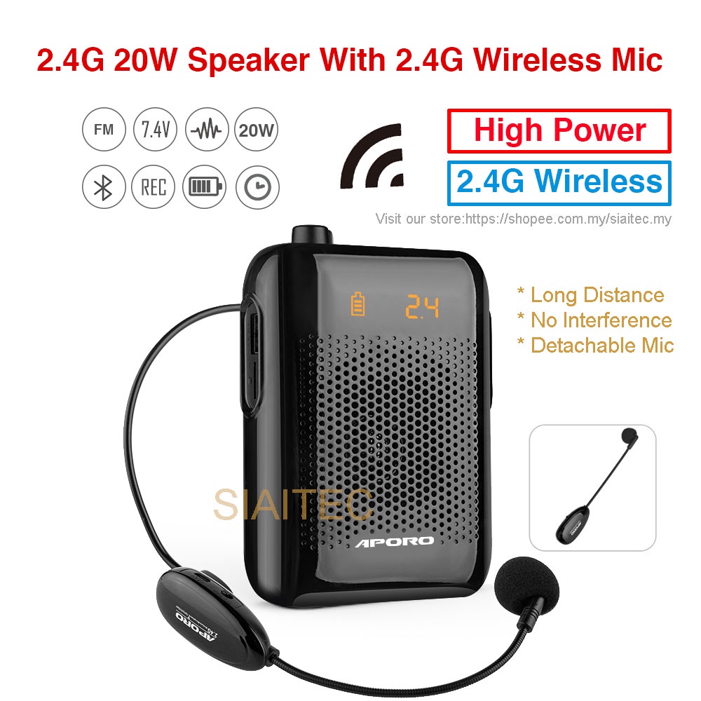 Portable Megaphone 20W Voice Amplifier Teacher Tourist Microphone Speaker 