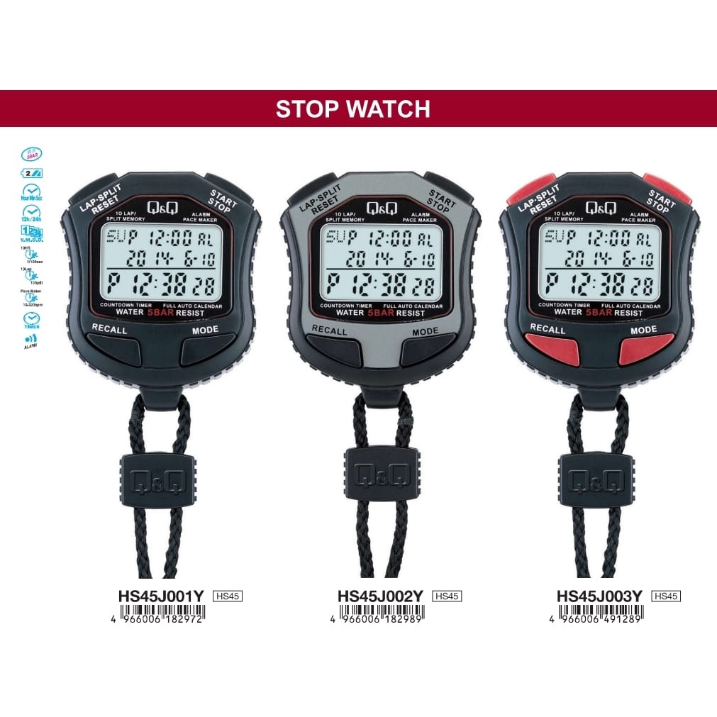 Q&Q STOPWATCH HS45 ORIGINAL WATER RESISTANT Shopee Malaysia
