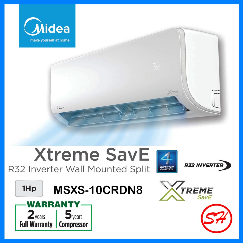 MIDEA 1.0hp INVERTER R32 MSXS-10CRDN8 Xtreme Save Air-conditioner ...