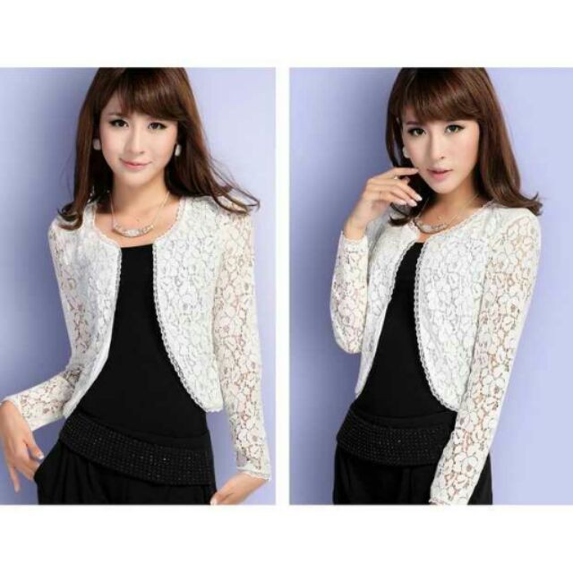 ladies black lace jacket