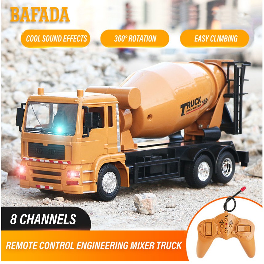 Remote Control Tipper Mixer Truck 8 channels 2.4G RC Excavation
