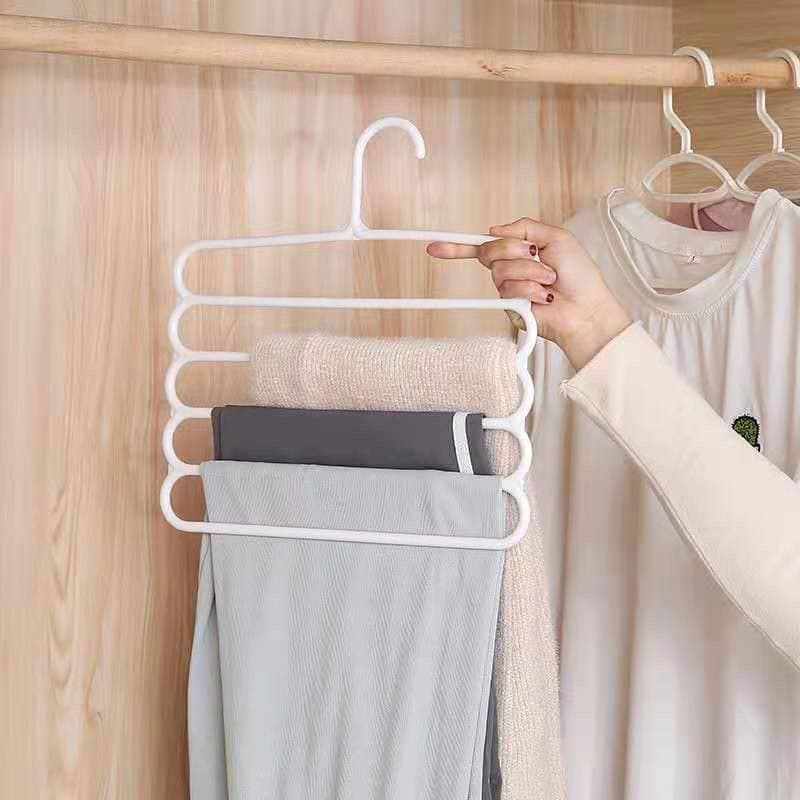 5 Layer Pants Rack Clothes Hanger Towel Scarf Tie Clothes Organizer