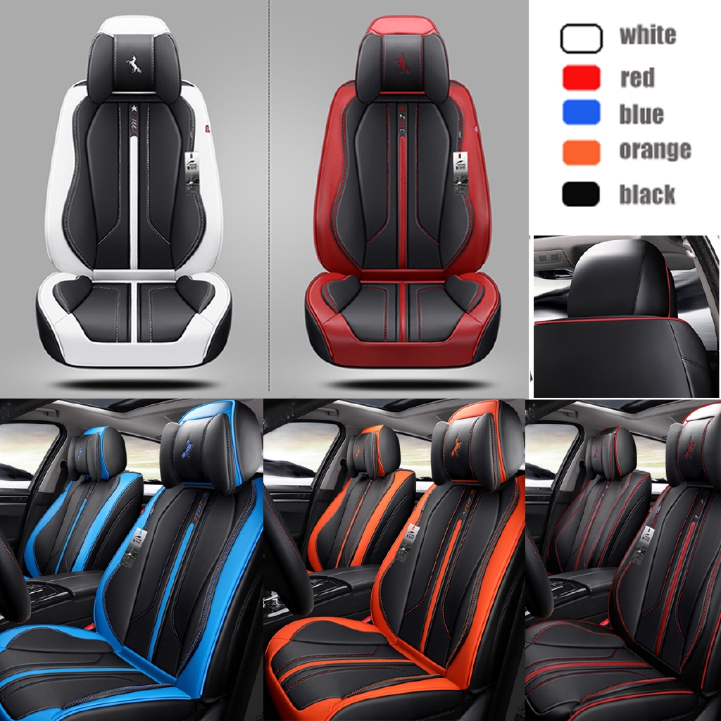 Full Surrounded Seat Cover Cushion Mat Breathable Punch Leather Universal Car