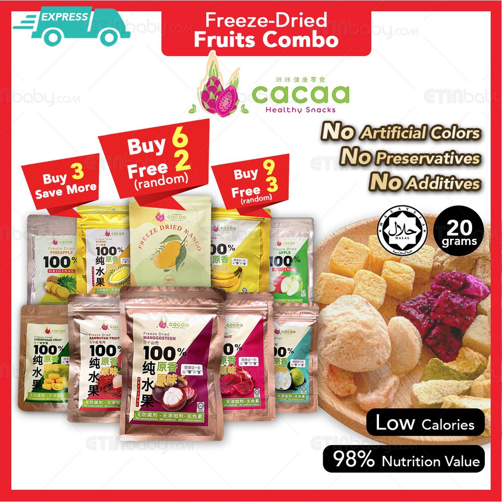 Cacaa Snacks Halal FreezeDried Fruit 咔咔健康小零食 冻干水果干 Cacaa Buah Kering
