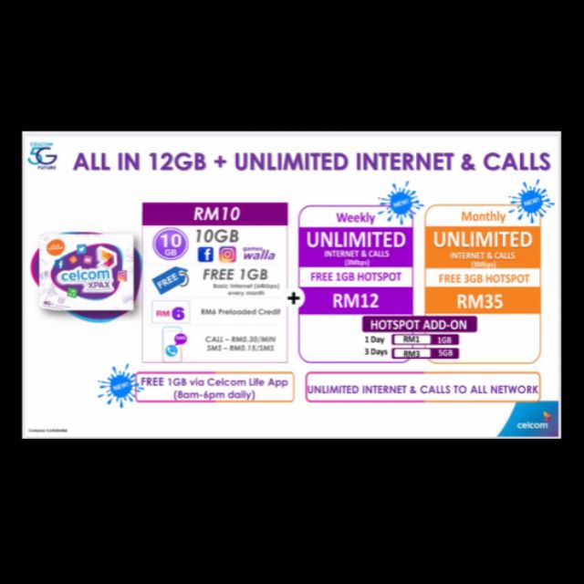 Celcom Unlimited Data Prepaid Shopee Malaysia