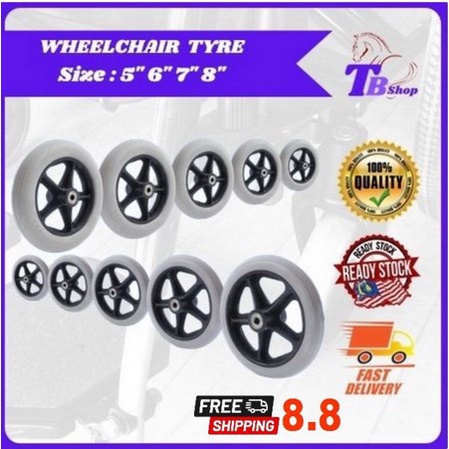 TB Shop Wheelchair Accessories Kerusi Roda Depan Front Wheel Accessories 5" 6" 7" 8" inch 2 Pcs