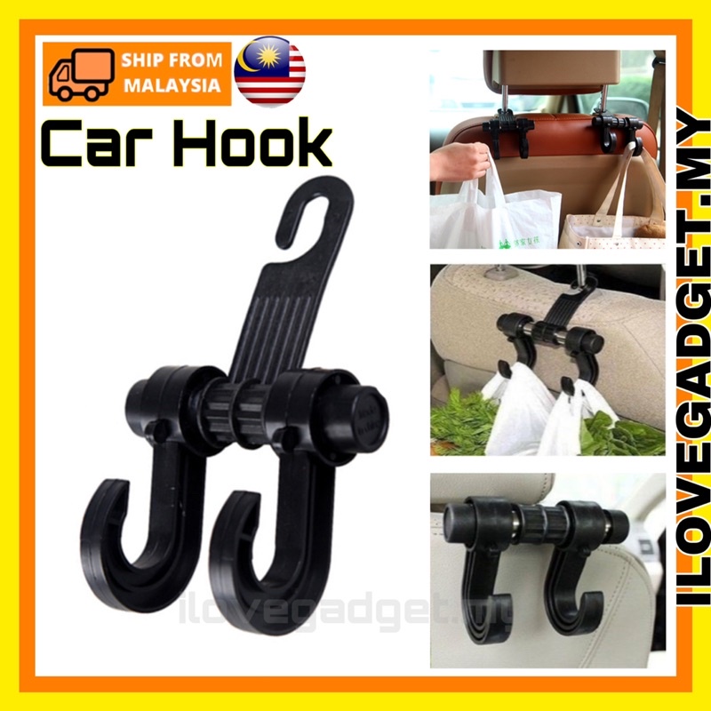Double Hook Car Hanger Seat Storage Hook Sundries Hanger Bag Holder ...