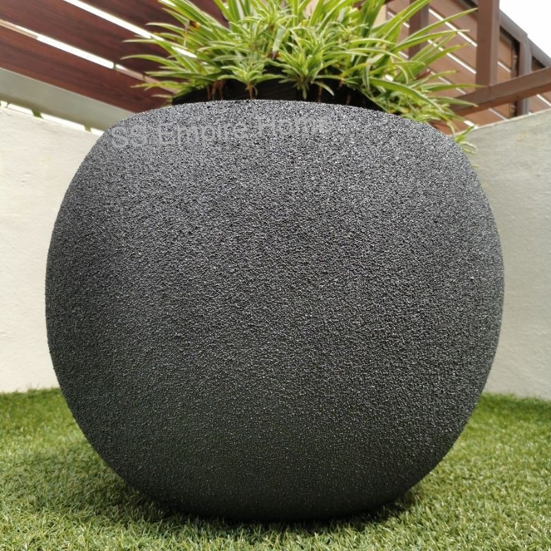 RICO Z13 Ball Fibreglass Sphere Round Circular Flower Pot Pasu Bunga