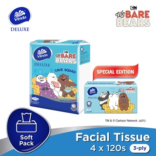 Image of Vinda Deluxe Facial Tissue  Large 3ply  WE BARE BEAR Special Edition (4x120s)