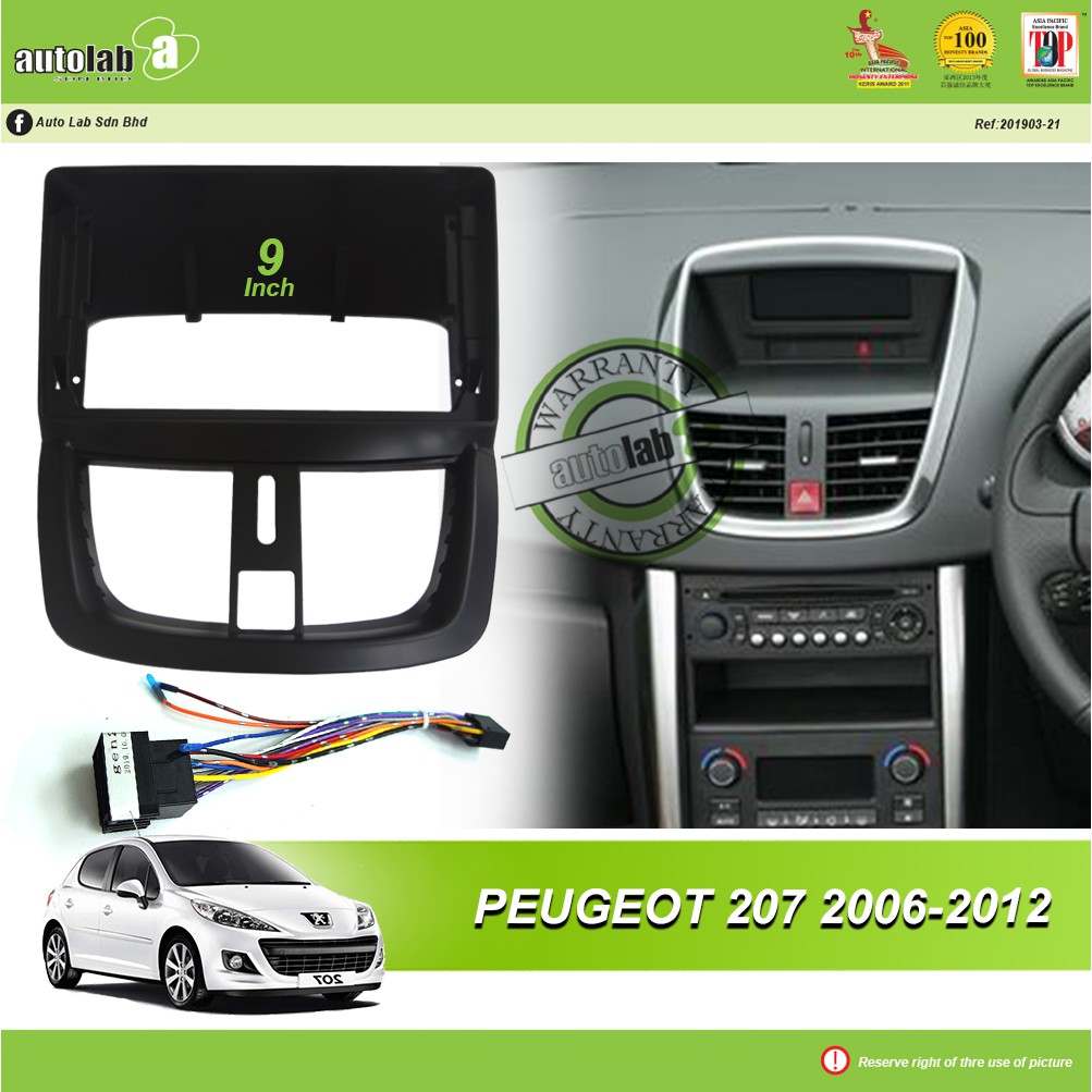 Android Player Casing 9" Peugeot 207 2006-2012 ( with Socket Peugeot )
