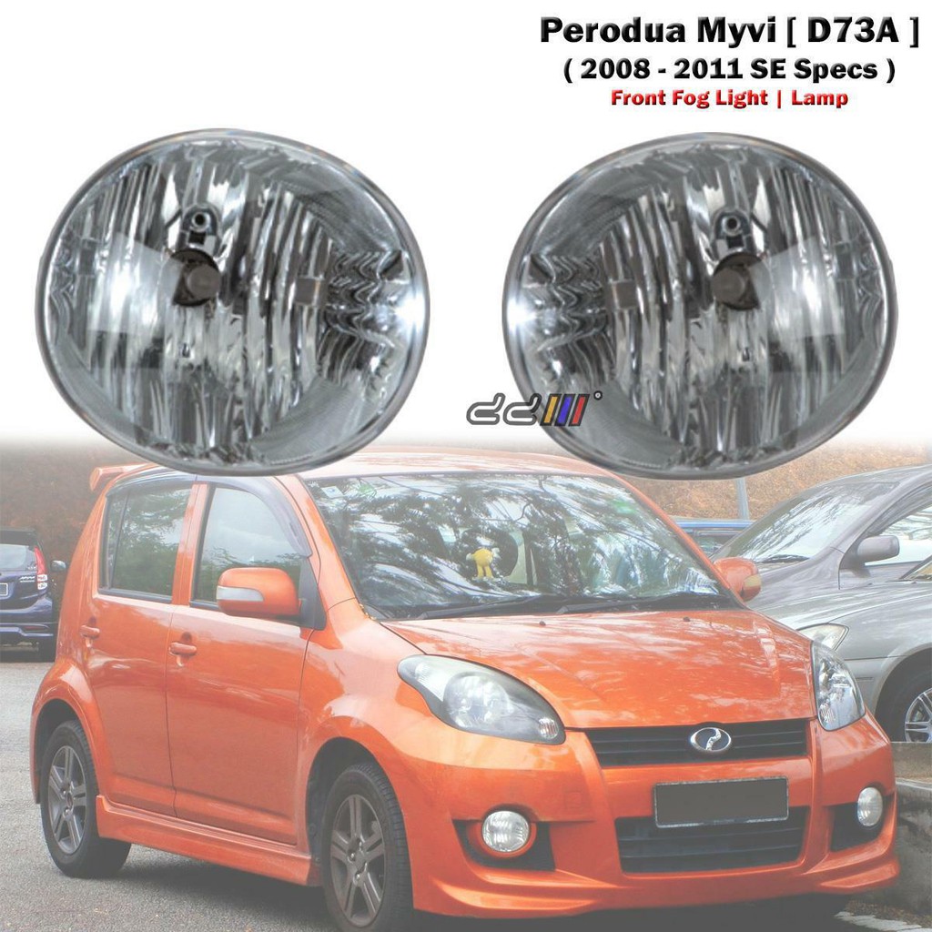Ready Stock Perodu Myvi Se 2 2008 2009 2010 Fog Lamp Foglamp Spotlight Spot Light Clear Yellow 2pcs