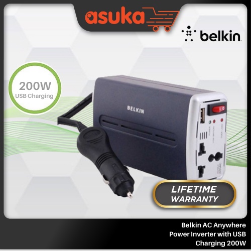 Belkin AC Anywhere Power Inverter with USB Charging 200W F5L071ak200W
