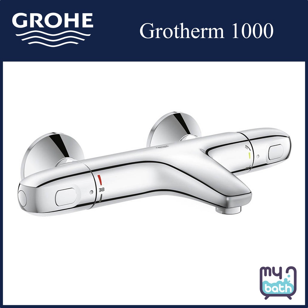 kan niet zien wet Baffle Grohe 34155003 Grotherm 1000 Thermostatic Exposed Bath & Shower Mixer |  Shopee Malaysia