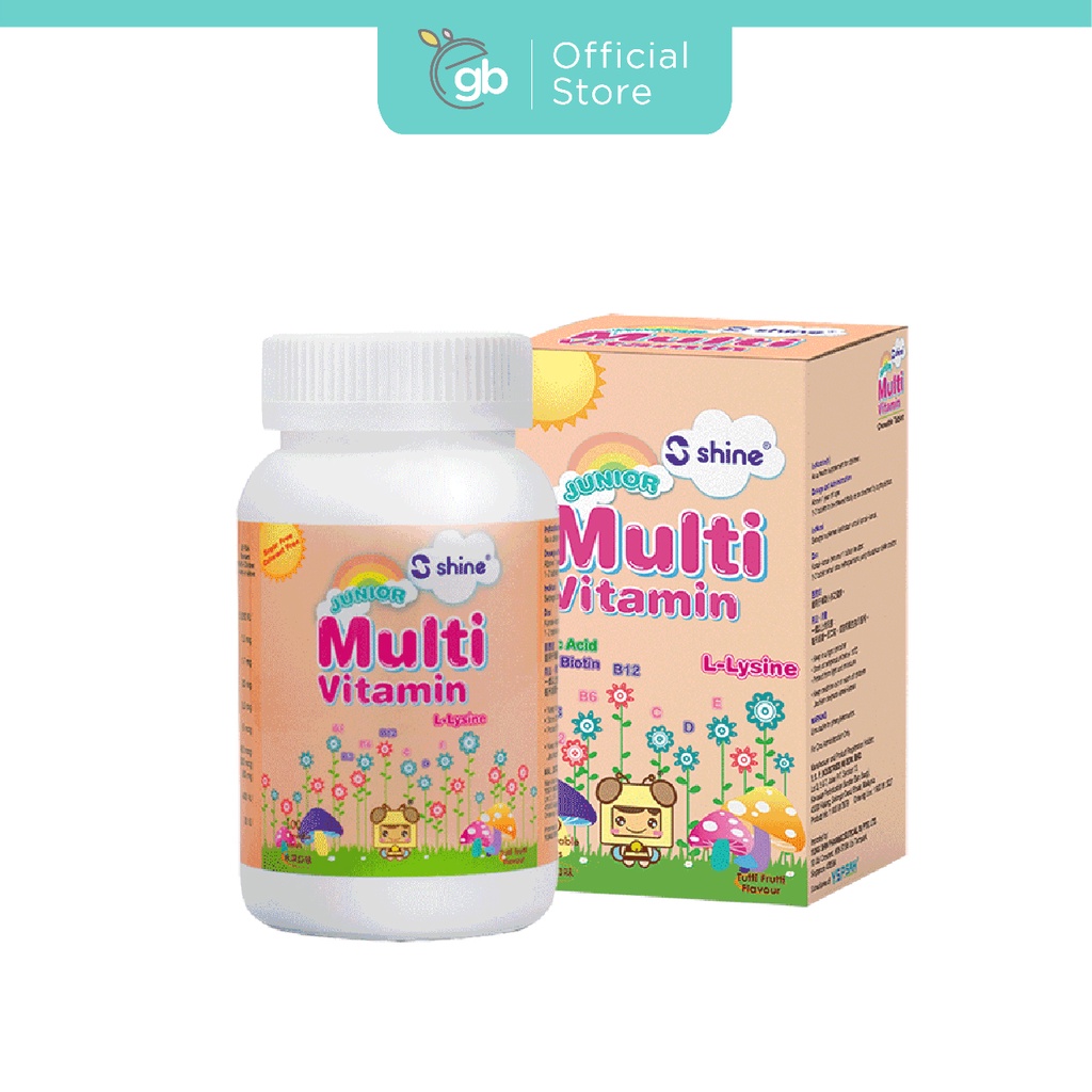 Shine Junior Multivitamin Plus Chewable Tablet Tutti-Frutti Flavour ...