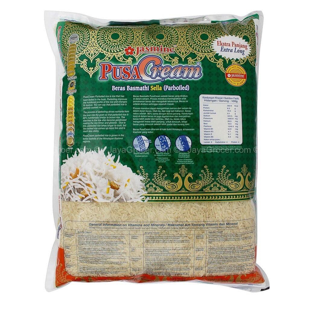 Beras Jasmine Pusa Cream Basmathi 5kg Jasmine Pusacream Basmathi Sella Parboiled Rice Shopee Malaysia