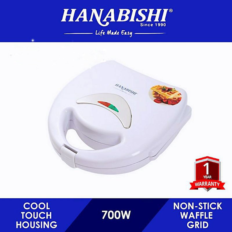 🇲🇾 READY STOCK🔥Hanabishi 2 Slices Non-Stick Waffle Maker Breakfast Machine Bread Maker Machine HA5638