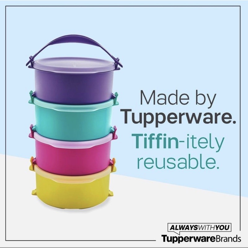 Tupperware Tup Tiffin Set (4)/ Mangkuk 4 Tingkat