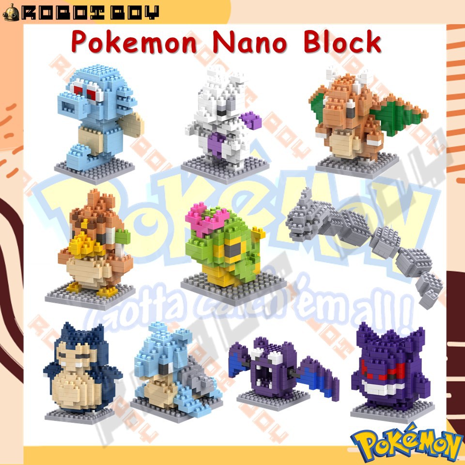 Ready Stockpokemon Diamond Nano Block Building Block Lego Toy Pikachu Charmamder Charizard Mewtwo Eevee Lapras Dragon Shopee Malaysia