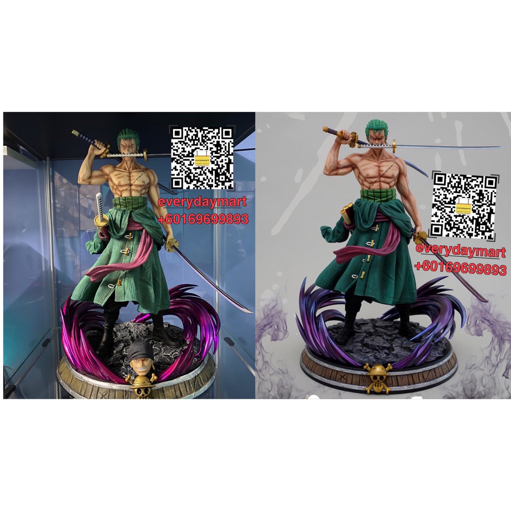 One Piece Roronoa Zoro2 Head Sculpt With Special Effect Statues Gk Action Figure Gk Toys 海贼王梦幻索隆三刀流双头 Gk雕像模型盒装手办 Shopee Malaysia