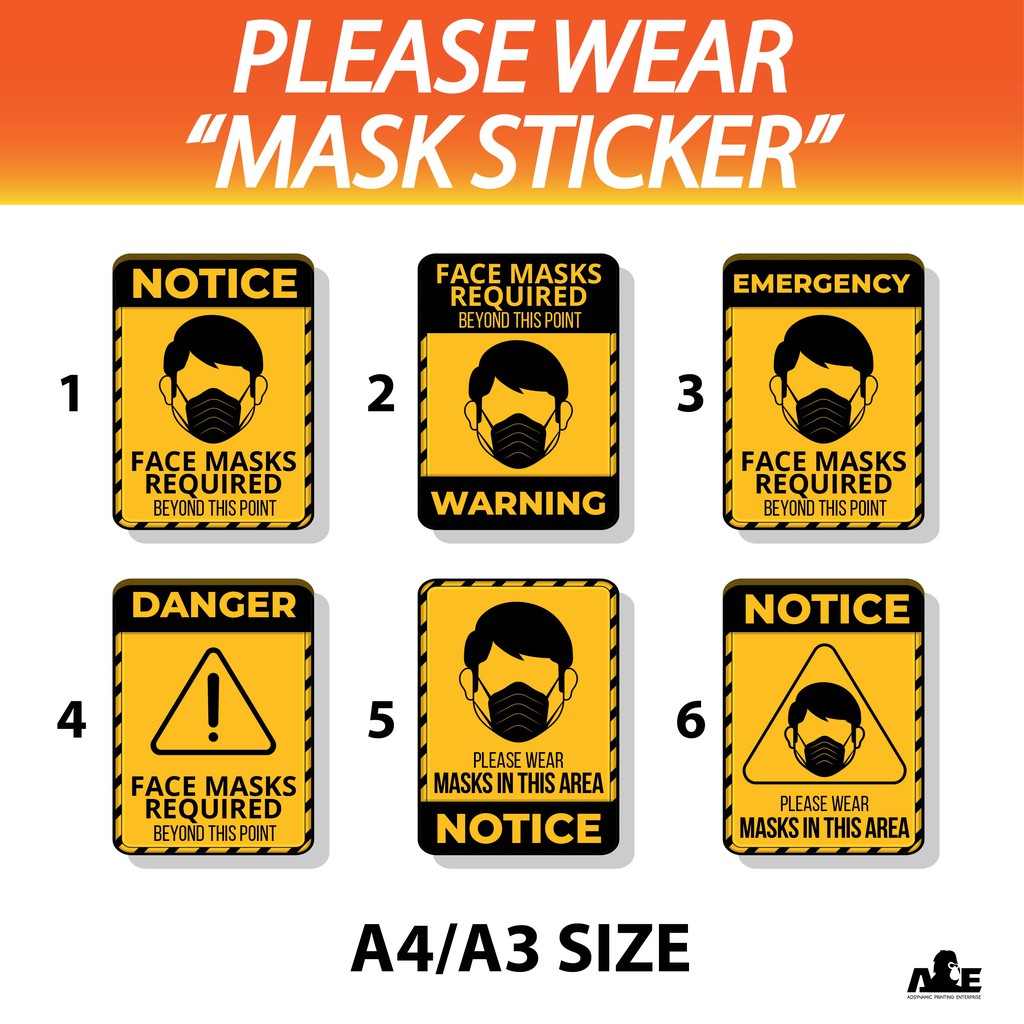Covid 19 Awareness (PLEASE WEAR MASK) - Wall Sticker/ Poster [A4/A3