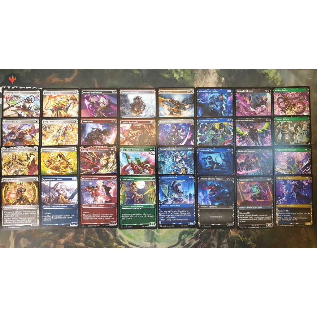 All Commons and Unc Ninja and Samurai Frame cards from Kamigawa: Neon Dynasty [Magic: The Gathering Set of 32 Cards]