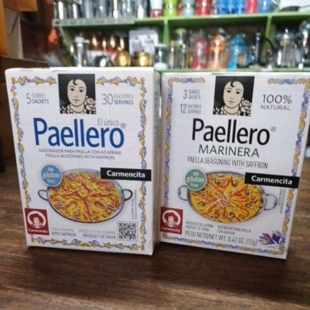 paellero carmencita paella mix 5 sachets 30 servings traditional / 3sachetmarinera/ 3sachet valencia