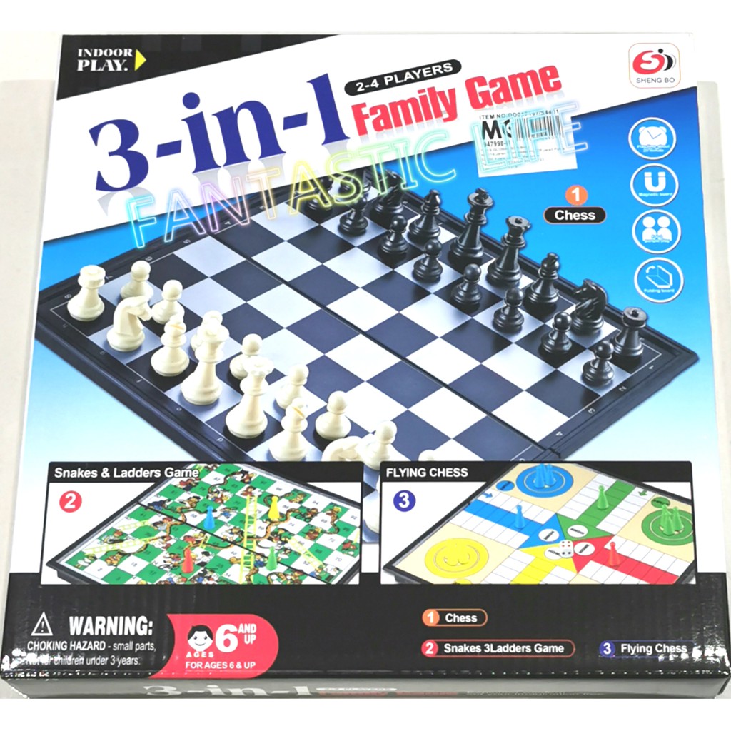 CHESS, FLYING CHESS, SNAKES & LADDERS GAME (3IN1 FAMILY GAME) | Shopee  Malaysia