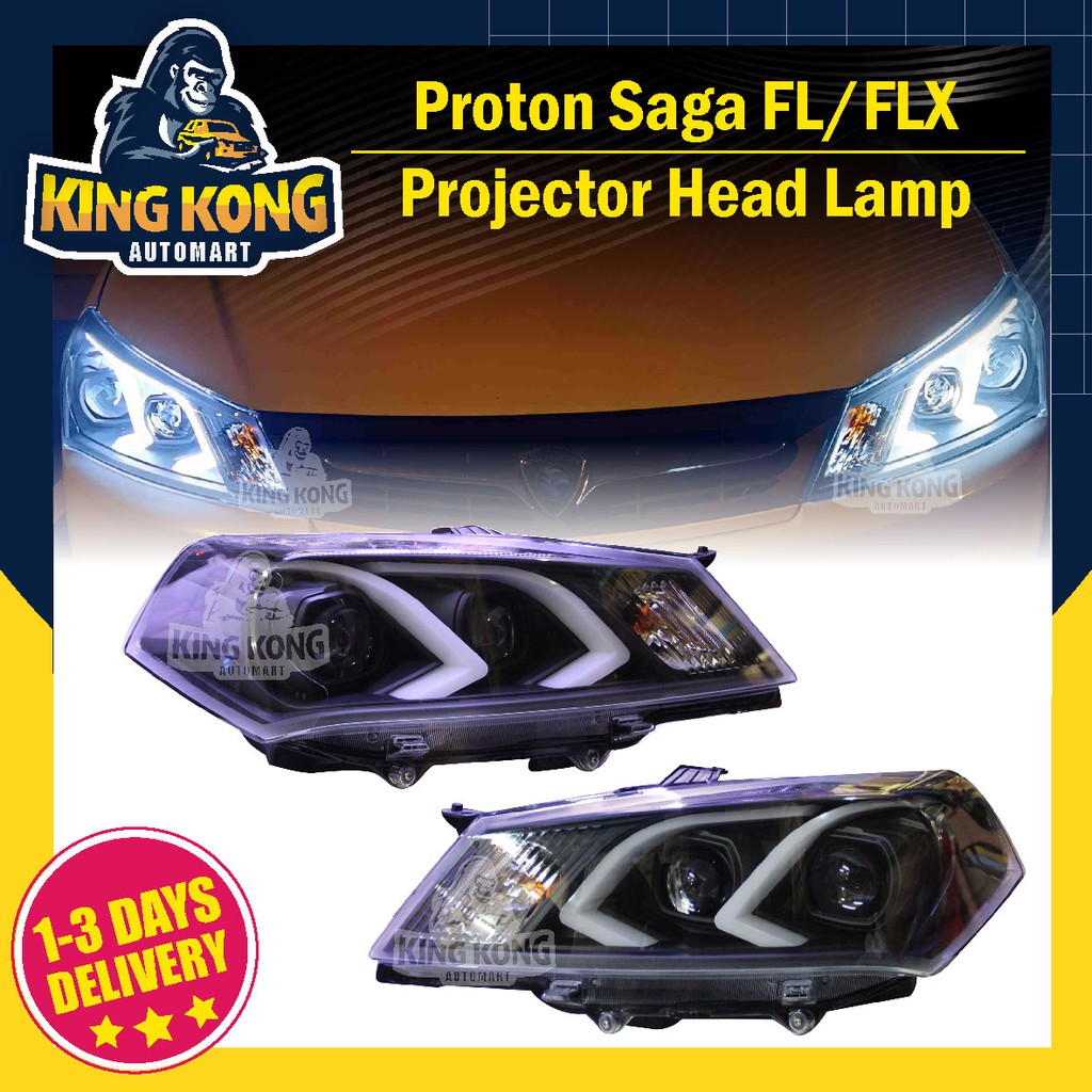 Proton Saga FL/FLX ( Benz Look ) Double Projector Headlamp With Light