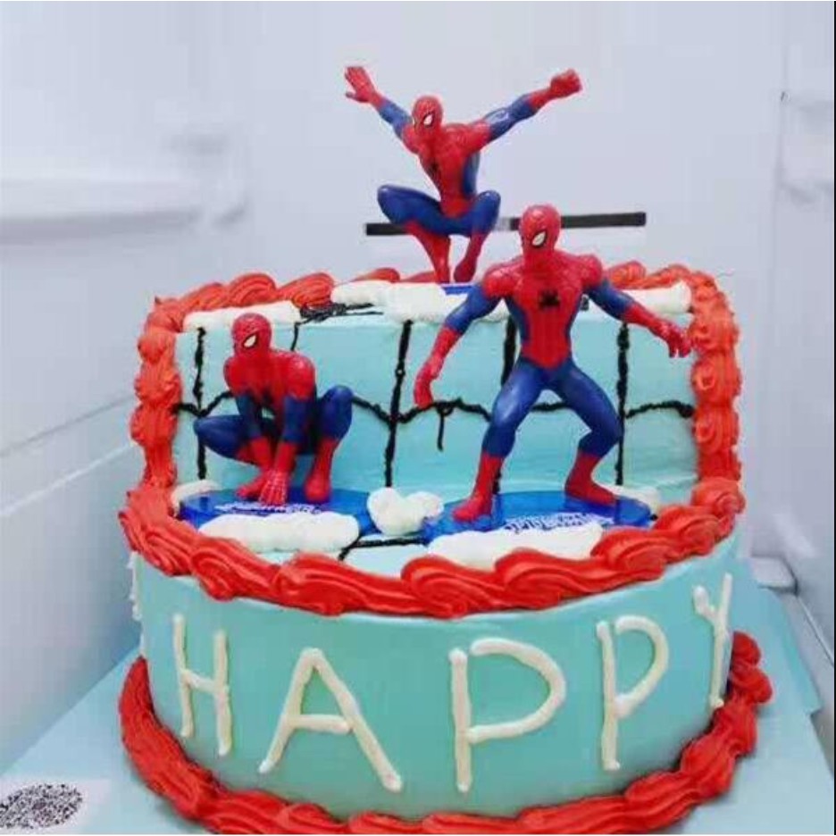 7 Pcs 3d Superhero Spiderman Cake Topper Cup Cake Decorations