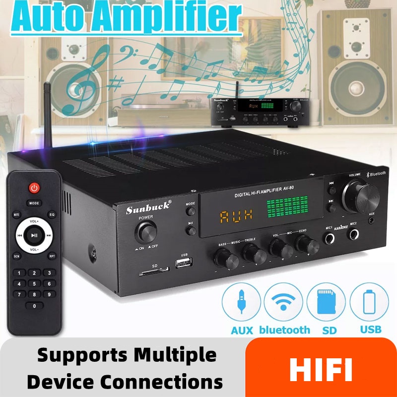 SUNBUCK Home Theater Audio Amplifier HiFi Bluetooth Power Amplifiers