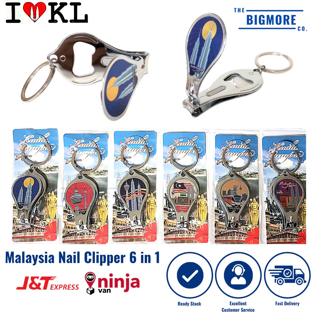 ?Clearance Sale? 6 in 1 Keychain Malaysia Nail Clipper and Opener Key Chain Souvenir Gift 1 Set