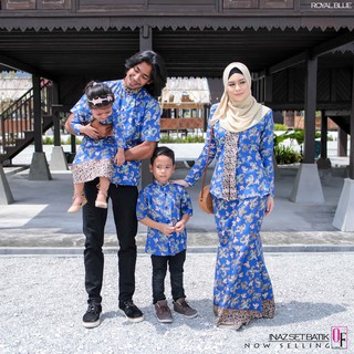  BAJU  SEDONDON  FAMILY  INAZ SET BATIK  ROYAL BLUE 