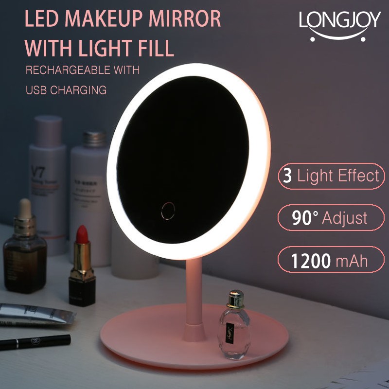 Led Touch Screen Makeup Mirror With, Tabletop Light Up Makeup Mirror