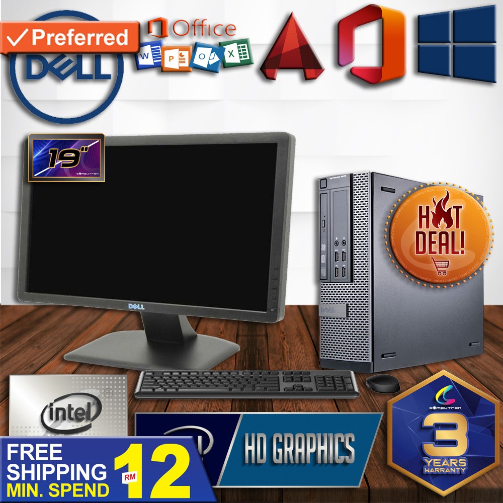 Dell Optiplex 90 Sff Desktop Pc Intel Core I7 4790 16gb Ram 1tb Hdd 19 3 Inch Widescreen 3 Years Warranty Shopee Malaysia