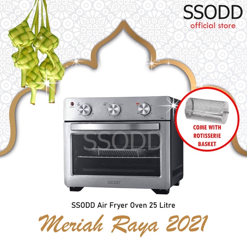 TKTT SSODD 25 Litres Air Fryer Oven Electric Fryer Bake Oven Stainless Steel Commercial Oven Ketuhar Goreng Serbaguna