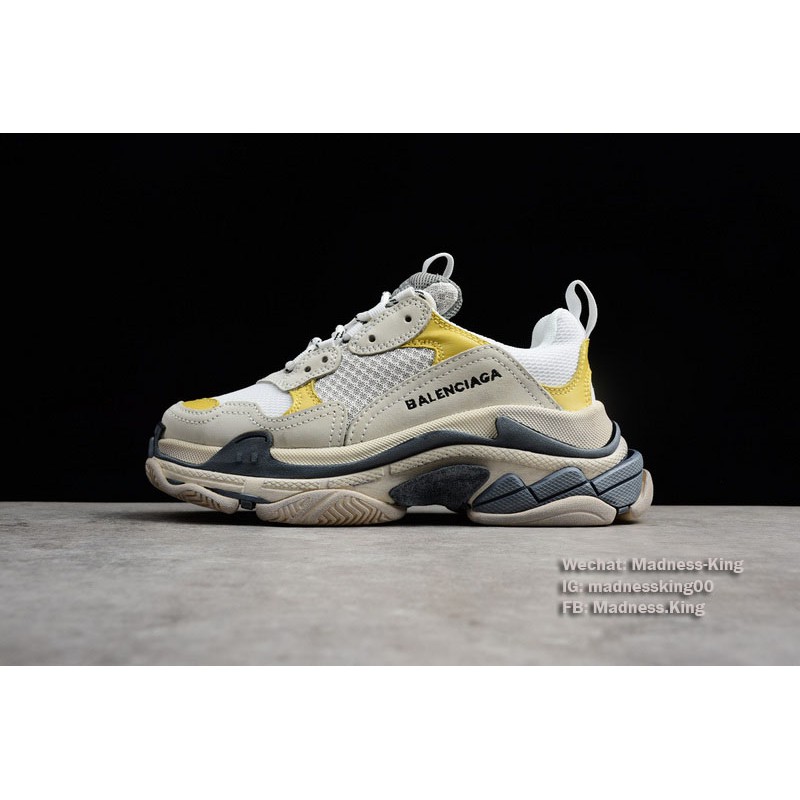 balenciaga triple s yellow grey