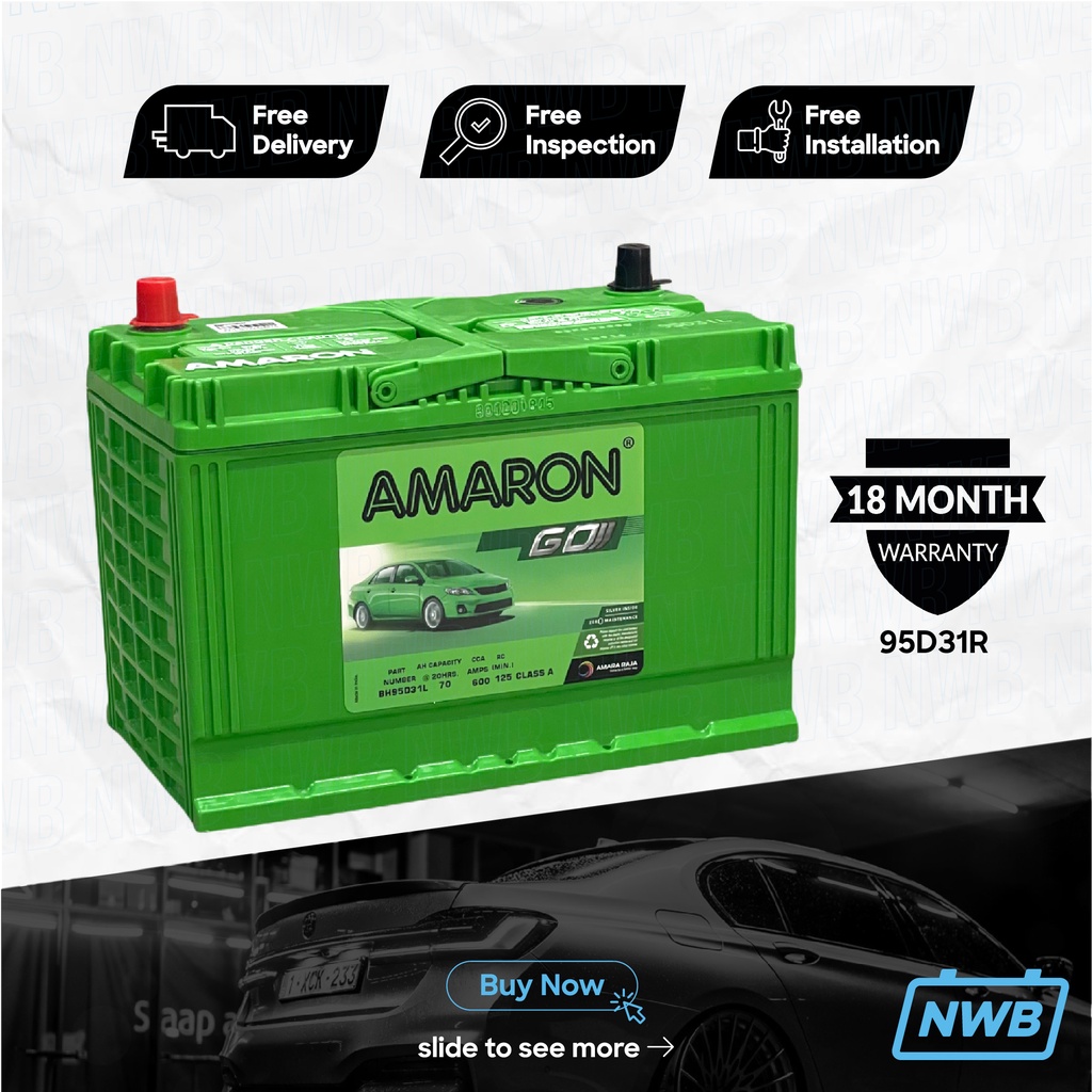 NW AMARON GO N70ZL NX1207L 95D31L (MF) 70AH Car Battery