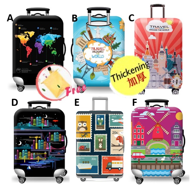 Local Ready Stock Thick Luggage Cover Travel Suitcase Protector