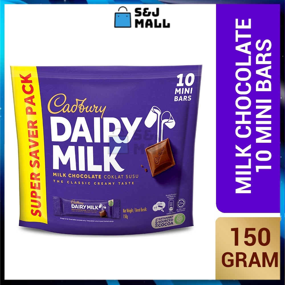 Cadbury Dairy Milk Chocolate Doybag 10 Mini Bars 150g | Shopee Malaysia