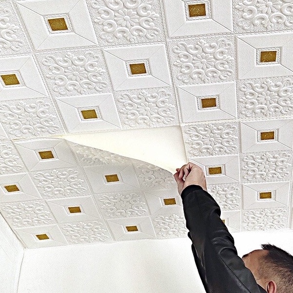 Ready Stock3D Ceiling Wallpaper Sticker Brick wall paper dinding 3d