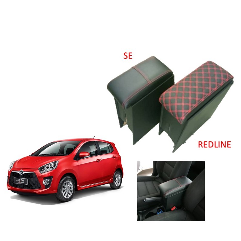 PERODUA AXIA 2014 CAR CONSOLE OEM REDLINE/SE DESIGN ARM REST ARMREST