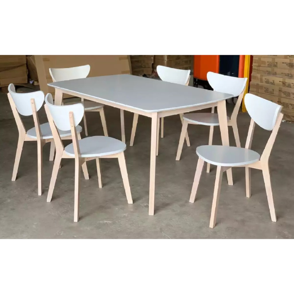Dinning Table Ikea White Wash Wooden, 4 Chair Dining Table Set Ikea