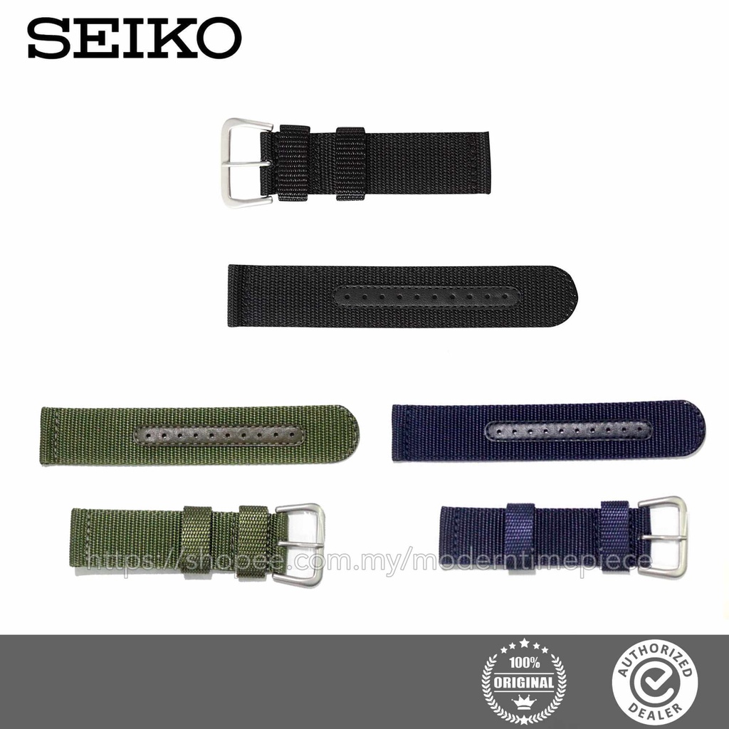 NEW & ORIGINAL SEIKO 22mm Nylon Strap 4A211JL Black/4A212JL Green/4A215JL  Blue for Seiko 5 Military | Shopee Malaysia