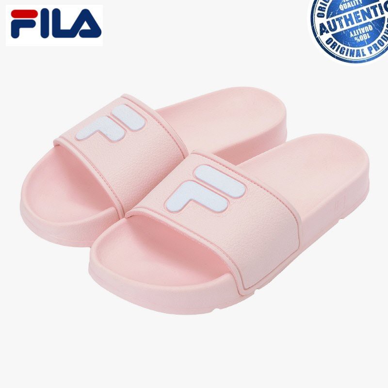 hot pink fila slides